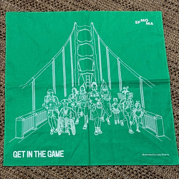 SF MOMA Green Artistic Bandana - Picture 1 of 4